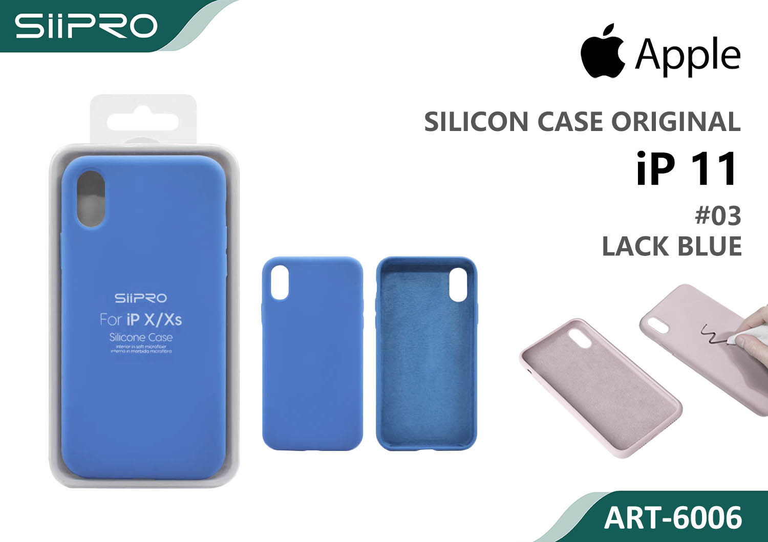 6006-IP11-LACKBLUE SILICONE CASE IP 11 #03 LACK BLUE - immagine 1