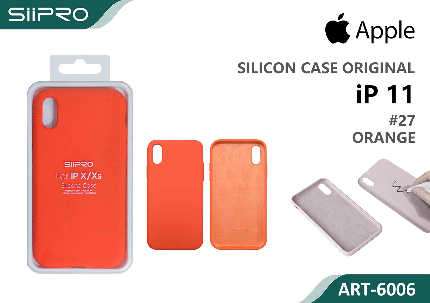 6006-IP11-ORANGE SILICONE CASE IP 11 #27 ORANGE - immagine 1