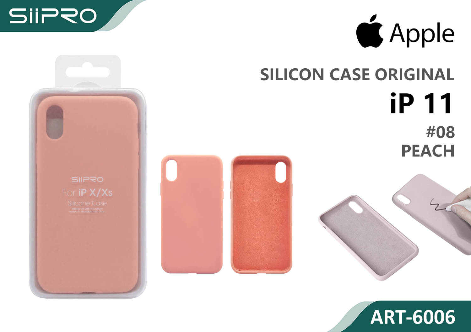 6006-IP11-PEACH SILICONE CASE IP 11 #08 PEACH - immagine 1