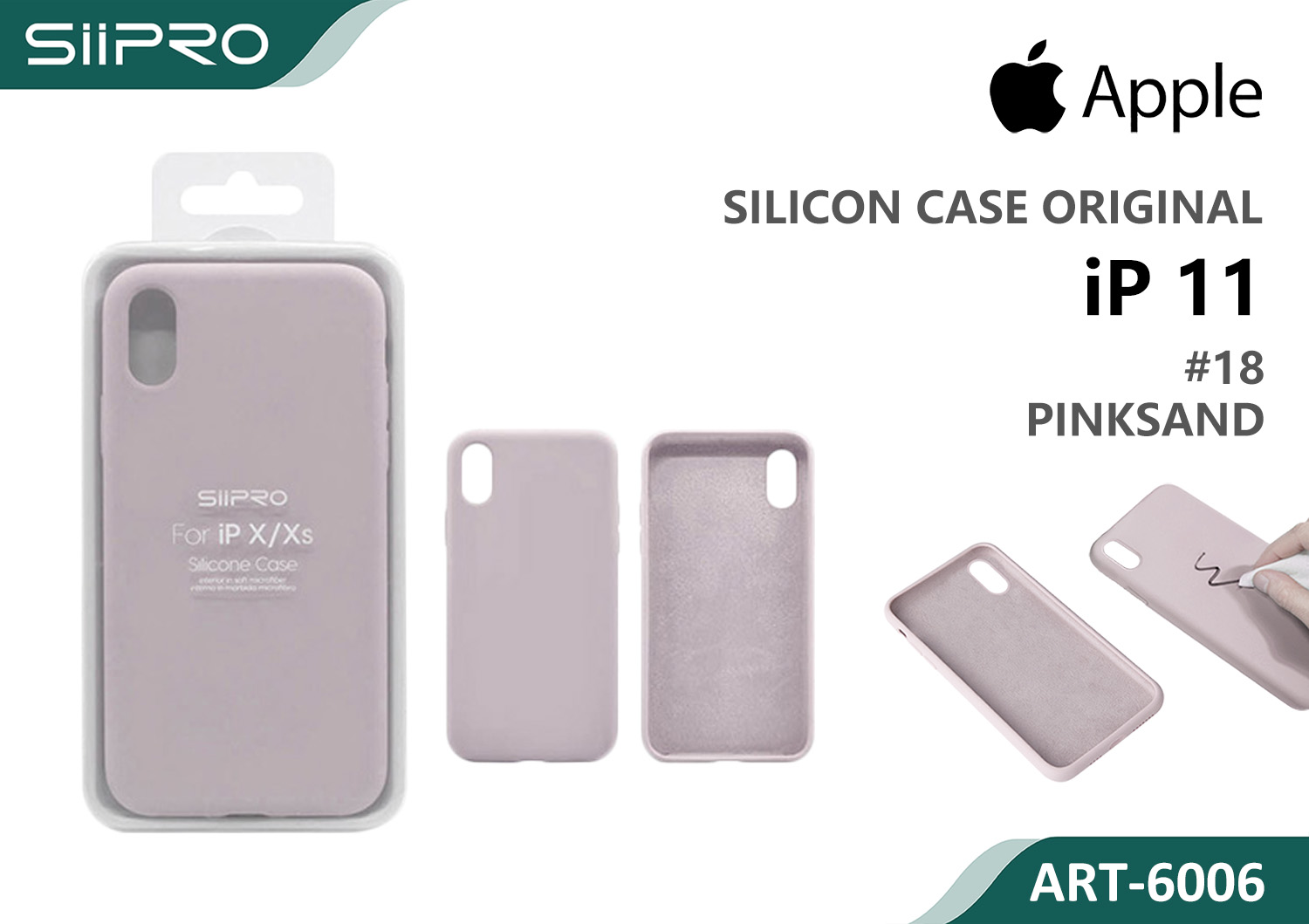 6006-IP11-PINKSAND SILICONE CASE IP 11 #18 PINKSAND - immagine 1