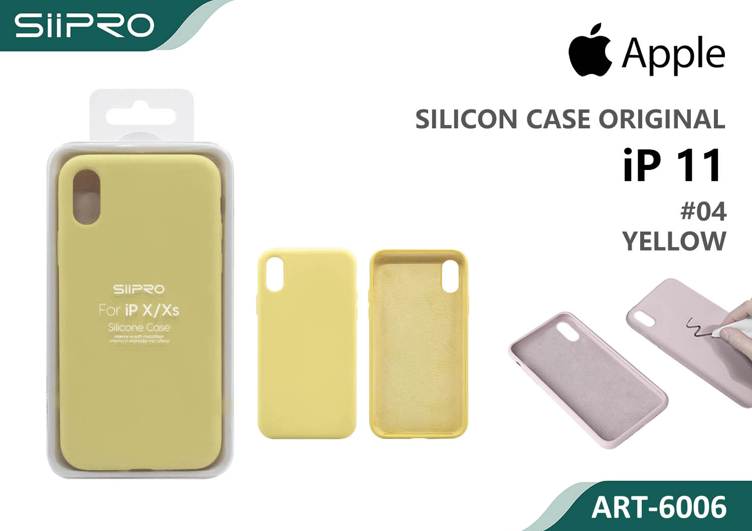 6006-IP11-YELLOW SILICONE CASE IP 11 #04 YELLOW - immagine 1