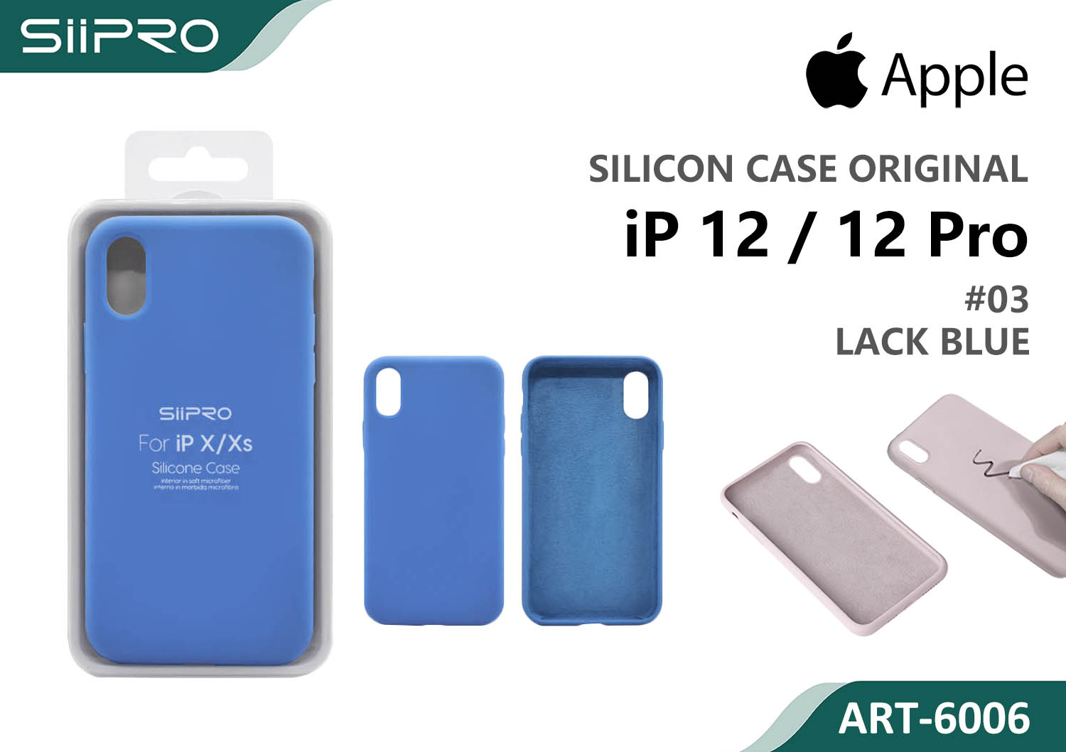 6006-IP12-12PRO-LACKBLUE SILICONE CASE IP 12-12PRO #03 LACK BLUE - immagine 1