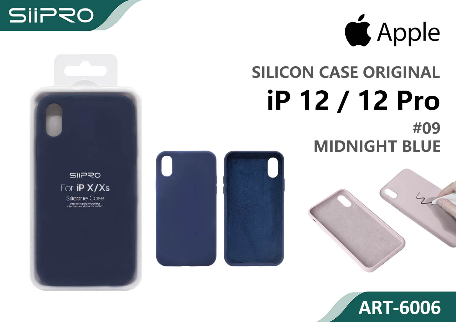 6006-IP12-12PRO-MIDNIGHTBLUE SILICONE CASE IP 12-12PRO #09 MIDNIGHT BLUE - immagine 1