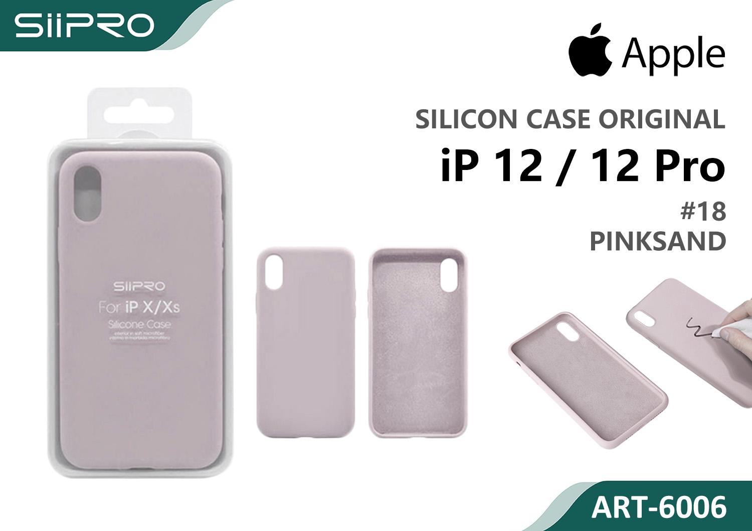 6006-IP12-12PRO-PINKSAND SILICONE CASE IP 12-12PRO #18 PINKSAND - immagine 1