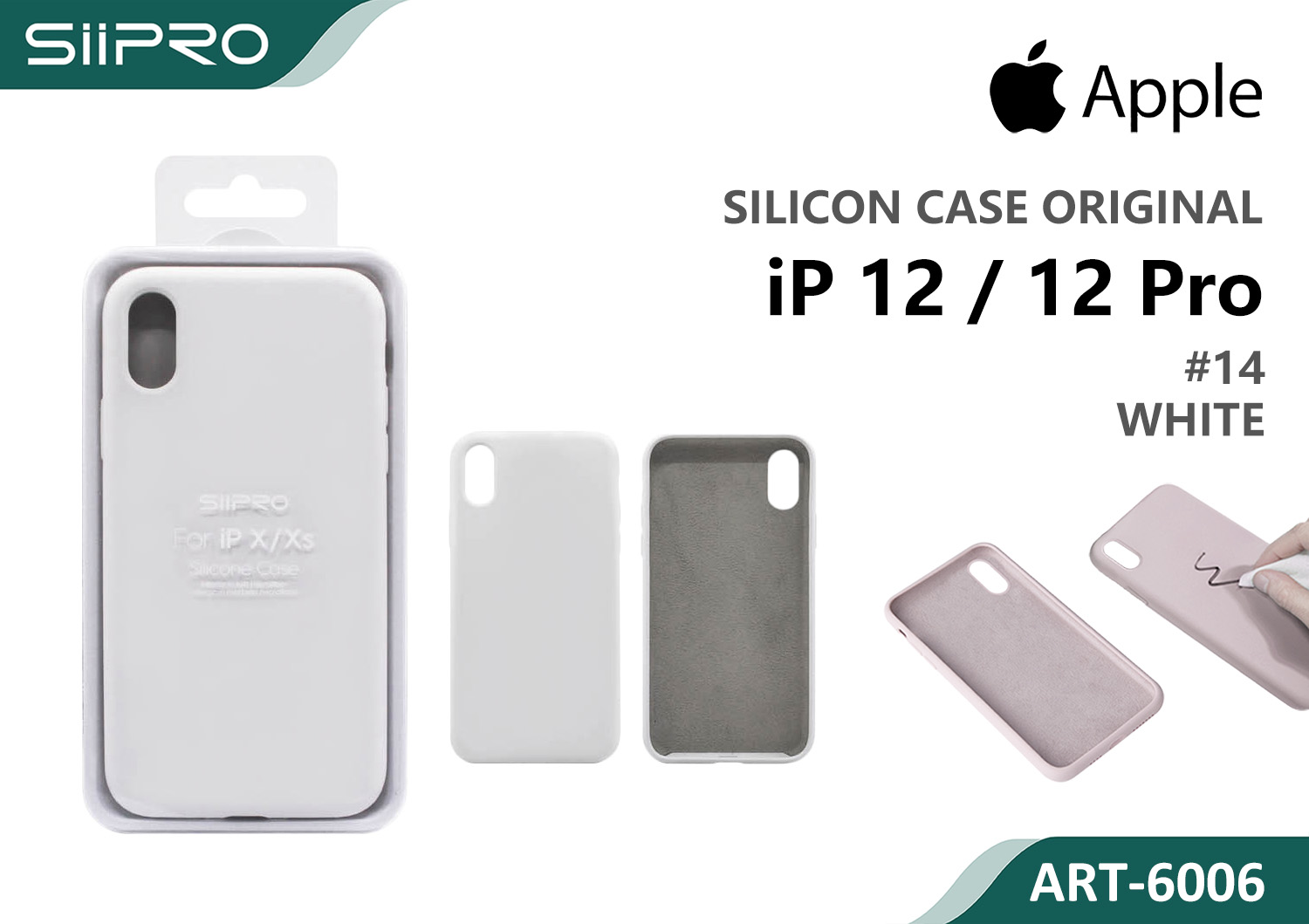 6006-IP12-12PRO-WHITE SILICONE CASE IP 12-12PRO #14 WHITE - immagine 1