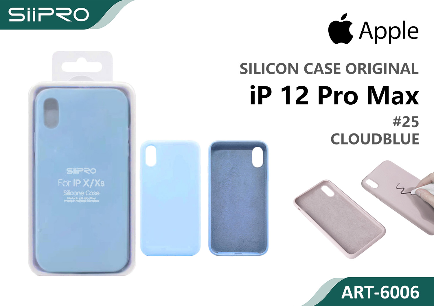 6006-IP12PROMAX-CLOUDBLUE SILICONE CASE IP 12PROMAX #25 CLOUDBLUE - immagine 1