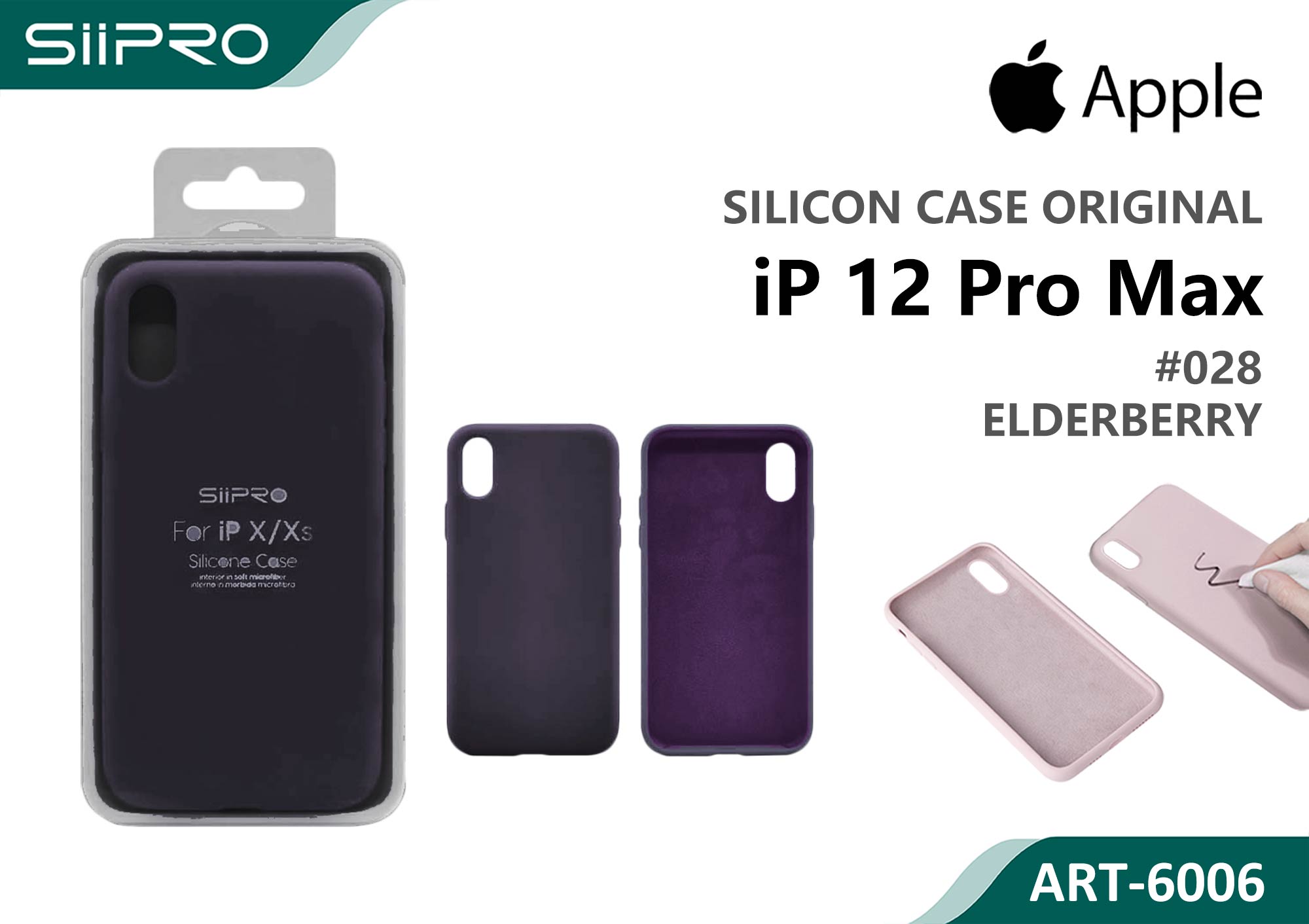 6006-IP12PROMAX-ELDERBERRY SILICONE CASE IP 12PROMAX #28 ELDERBERRY - immagine 1