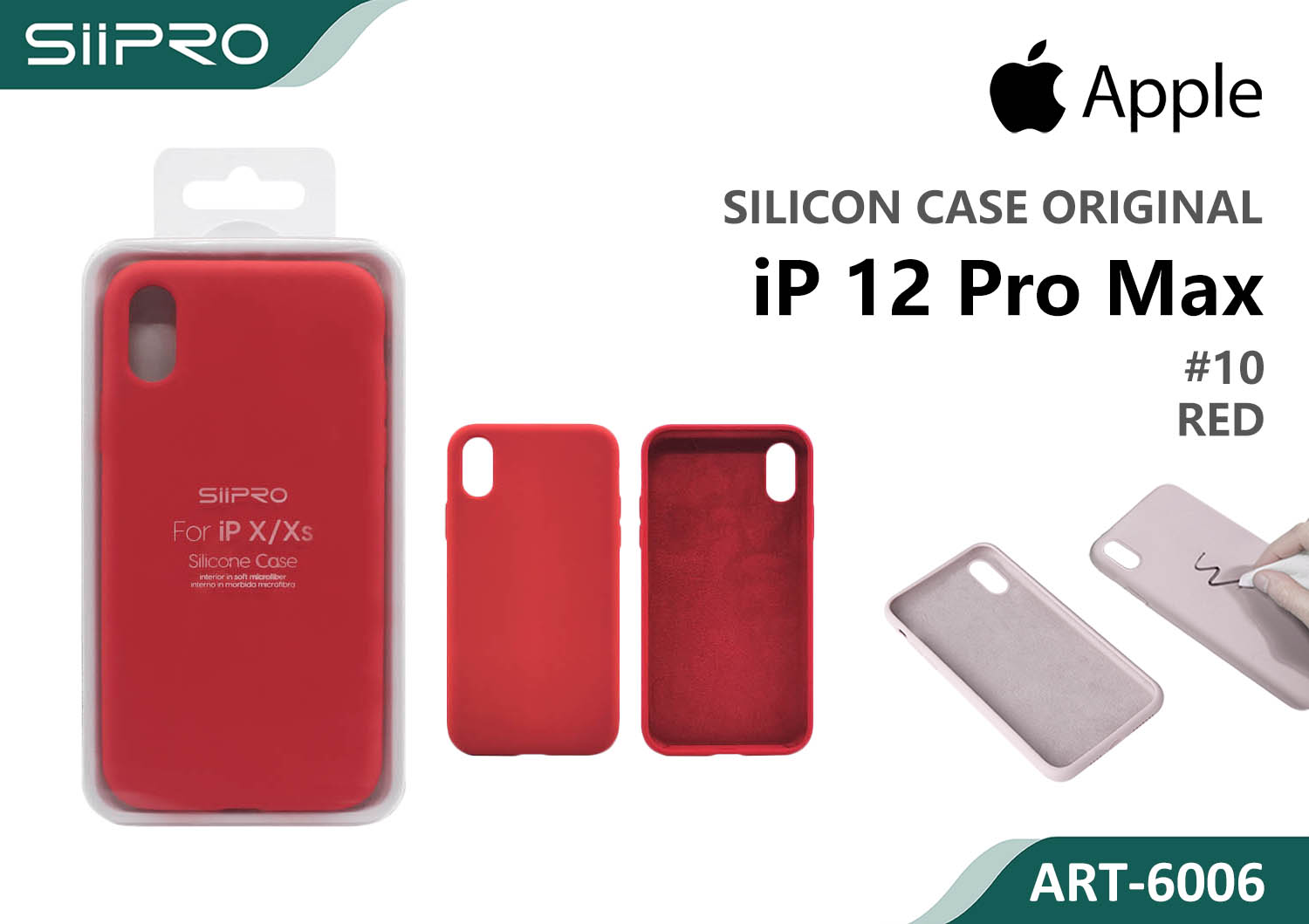 6006-IP12PROMAX-RED SILICONE CASE IP 12PROMAX #10 RED - immagine 1