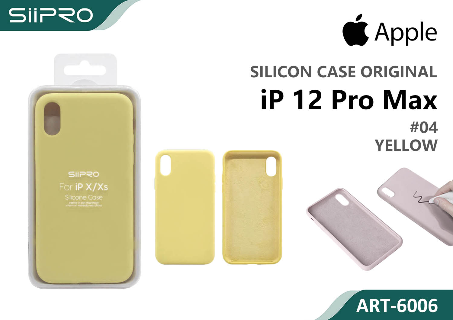 6006-IP12PROMAX-YELLOW SILICONE CASE IP 12PROMAX #04 YELLOW - immagine 1
