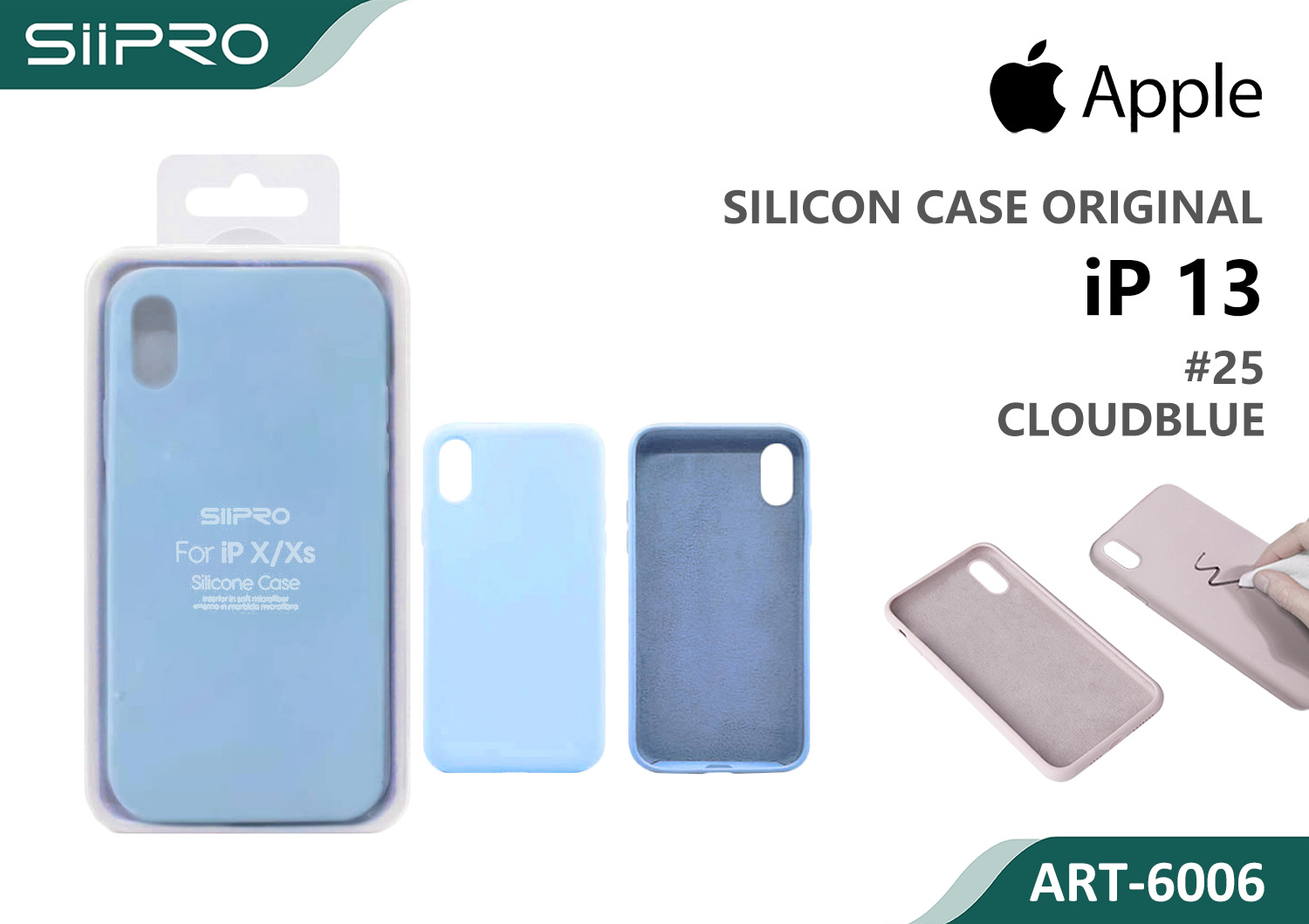 6006-IP13-CLOUDBLUE SILICONE CASE IP 13 #25 CLOUDBLUE - immagine 1