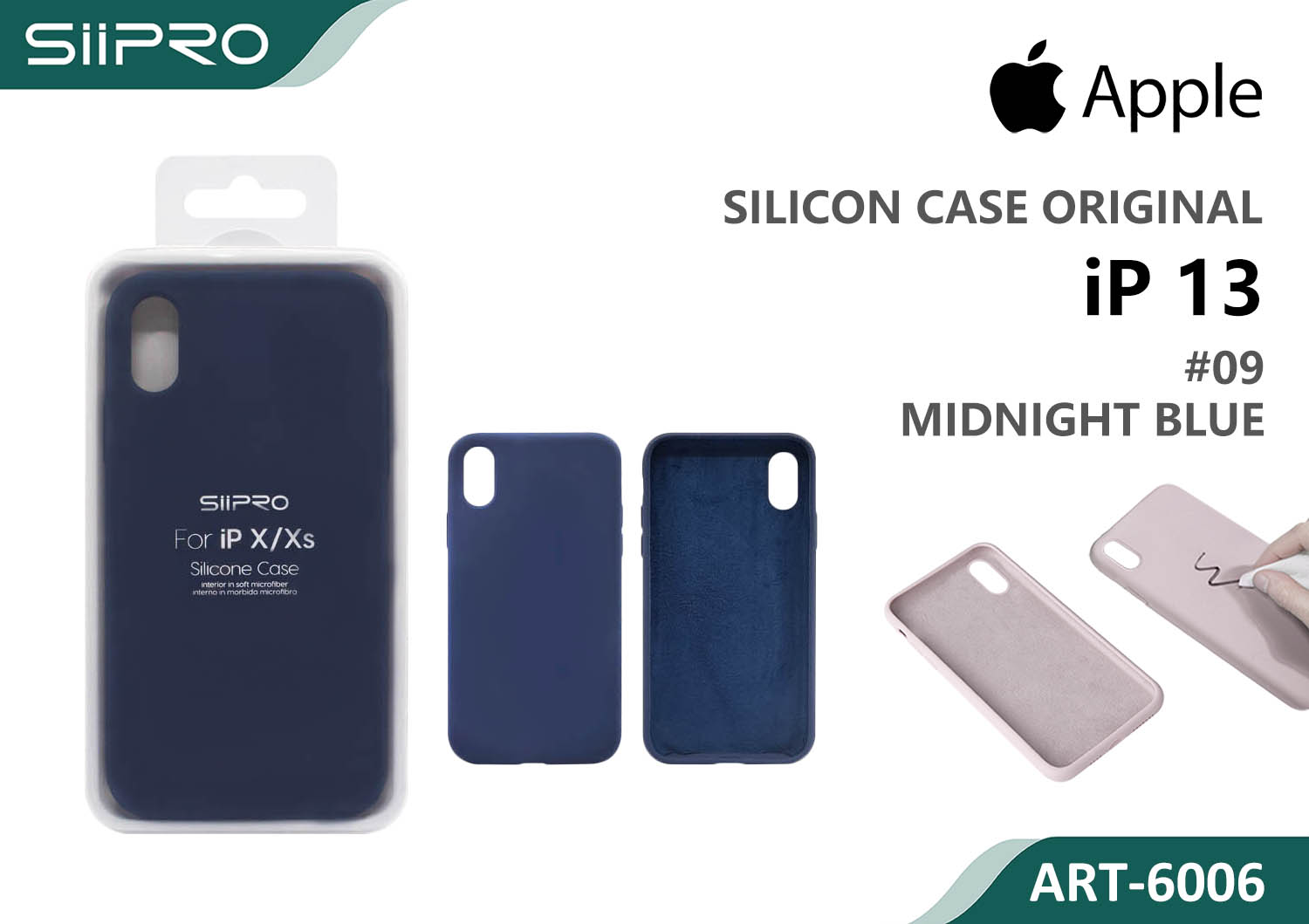 6006-IP13-MIDNIGHTBLUE SILICONE CASE IP 13 #09 MIDNIGHT BLUE - immagine 1