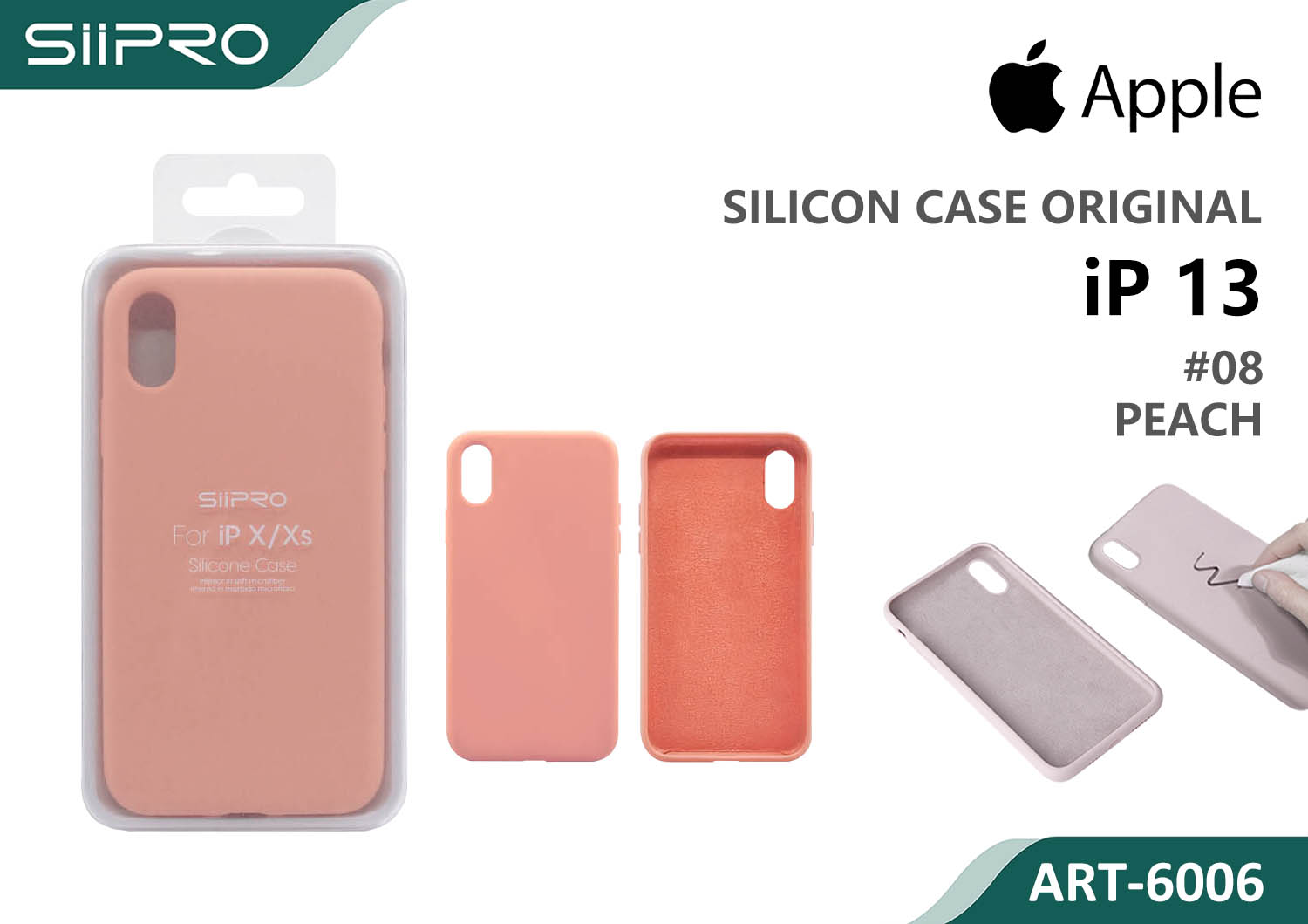6006-IP13-PEACH SILICONE CASE IP 13 #08 PEACH - immagine 1
