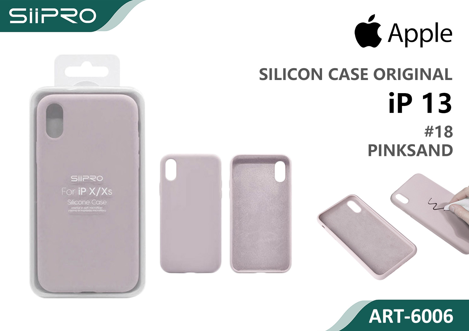6006-IP13-PINKSAND SILICONE CASE IP 13 #18 PINKSAND - immagine 1