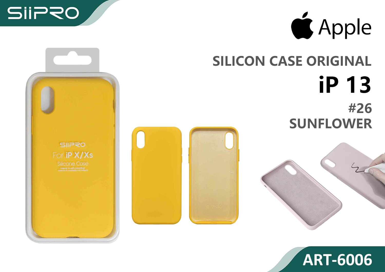 6006-IP13-SUNFLOWER SILICONE CASE IP 13 #26 SUNFLOWER - immagine 1