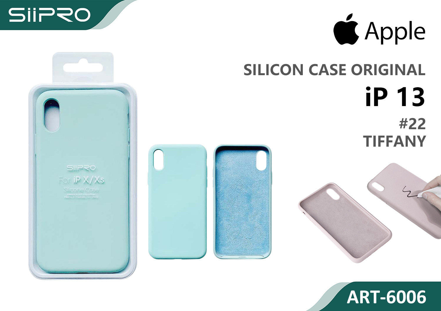 6006-IP13-TIFFANY SILICONE CASE IP 13 #22 TIFFANY - immagine 1
