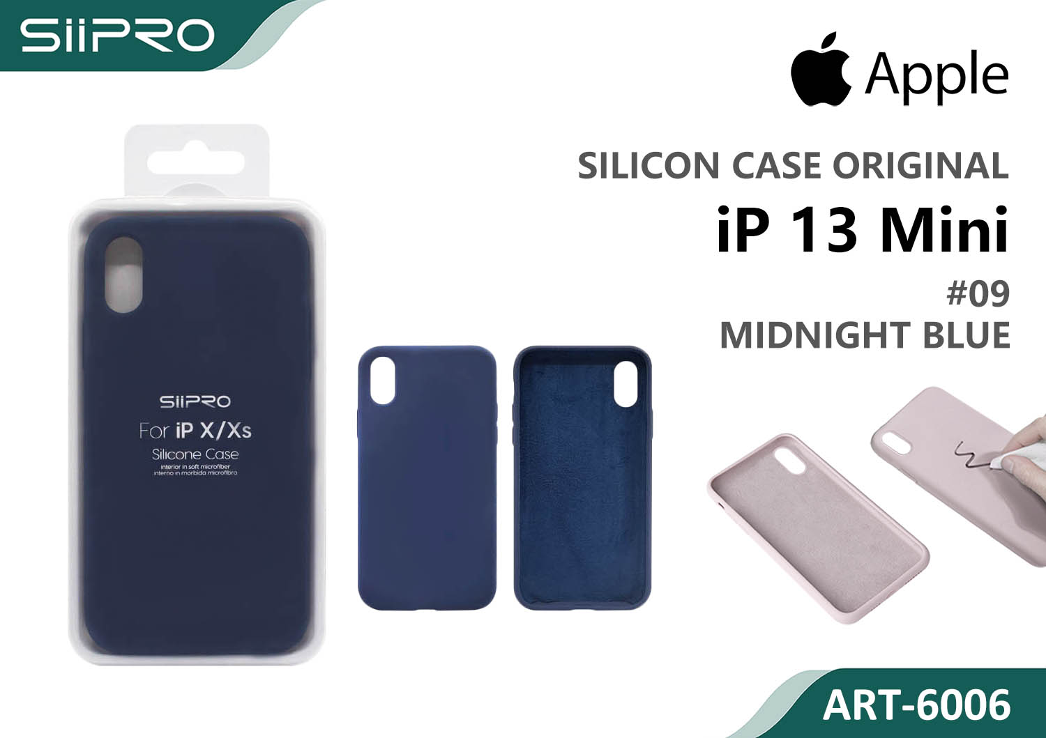 6006-IP13MINI-MIDNIGHTBLUE SILICONE CASE IP 13MINI #09 MIDNIGHT BLUE - immagine 1