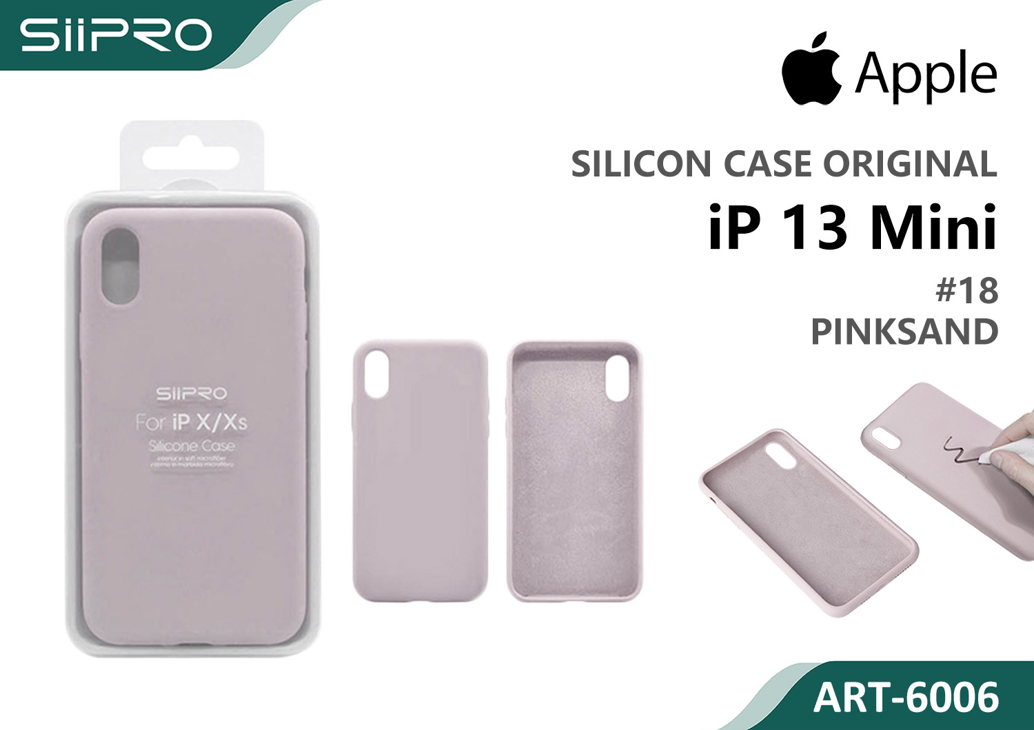 6006-IP13MINI-PINKSAND SILICONE CASE IP 13MINI #18 PINKSAND - immagine 1