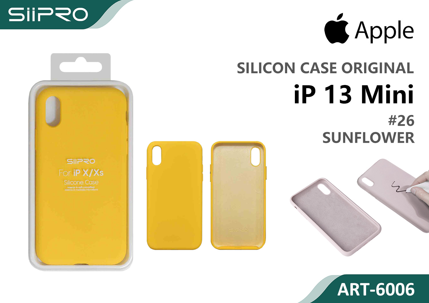 6006-IP13MINI-SUNFLOWER SILICONE CASE IP 13MINI #26 SUNFLOWER - immagine 1