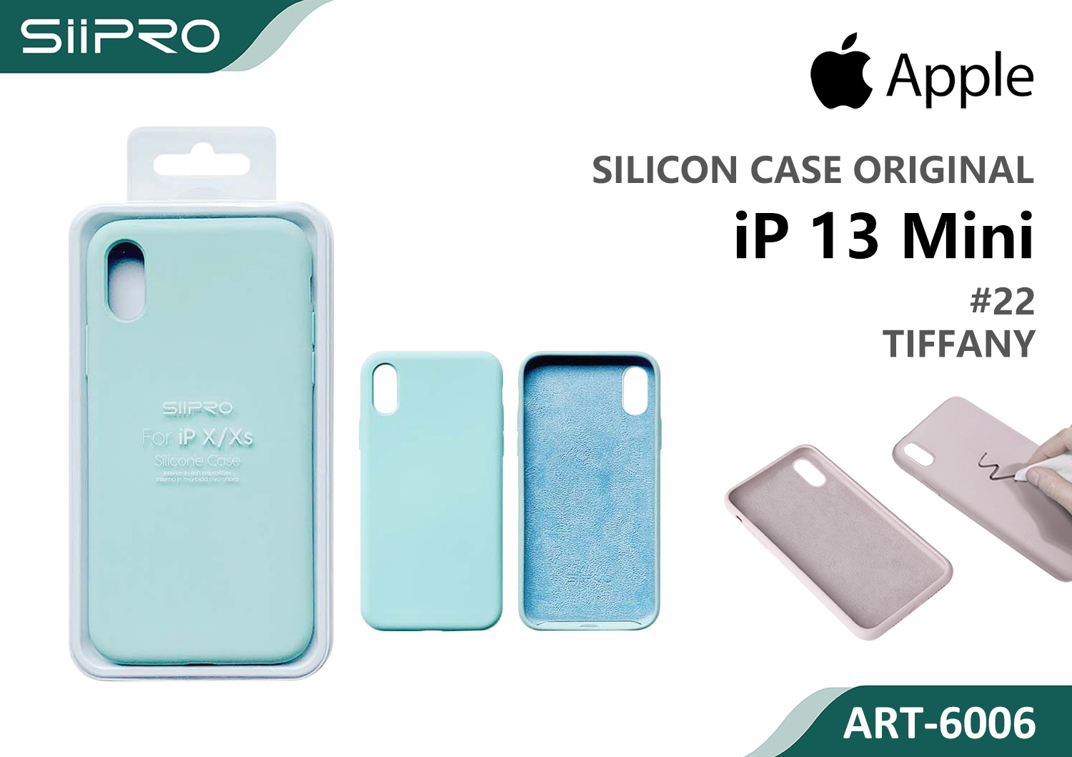 6006-IP13MINI-TIFFANY SILICONE CASE IP 13MINI #22 TIFFANY - immagine 1