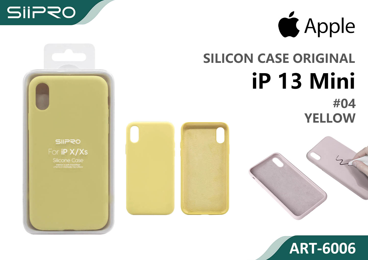 6006-IP13MINI-YELLOW SILICONE CASE IP 13MINI #04 YELLOW - immagine 1