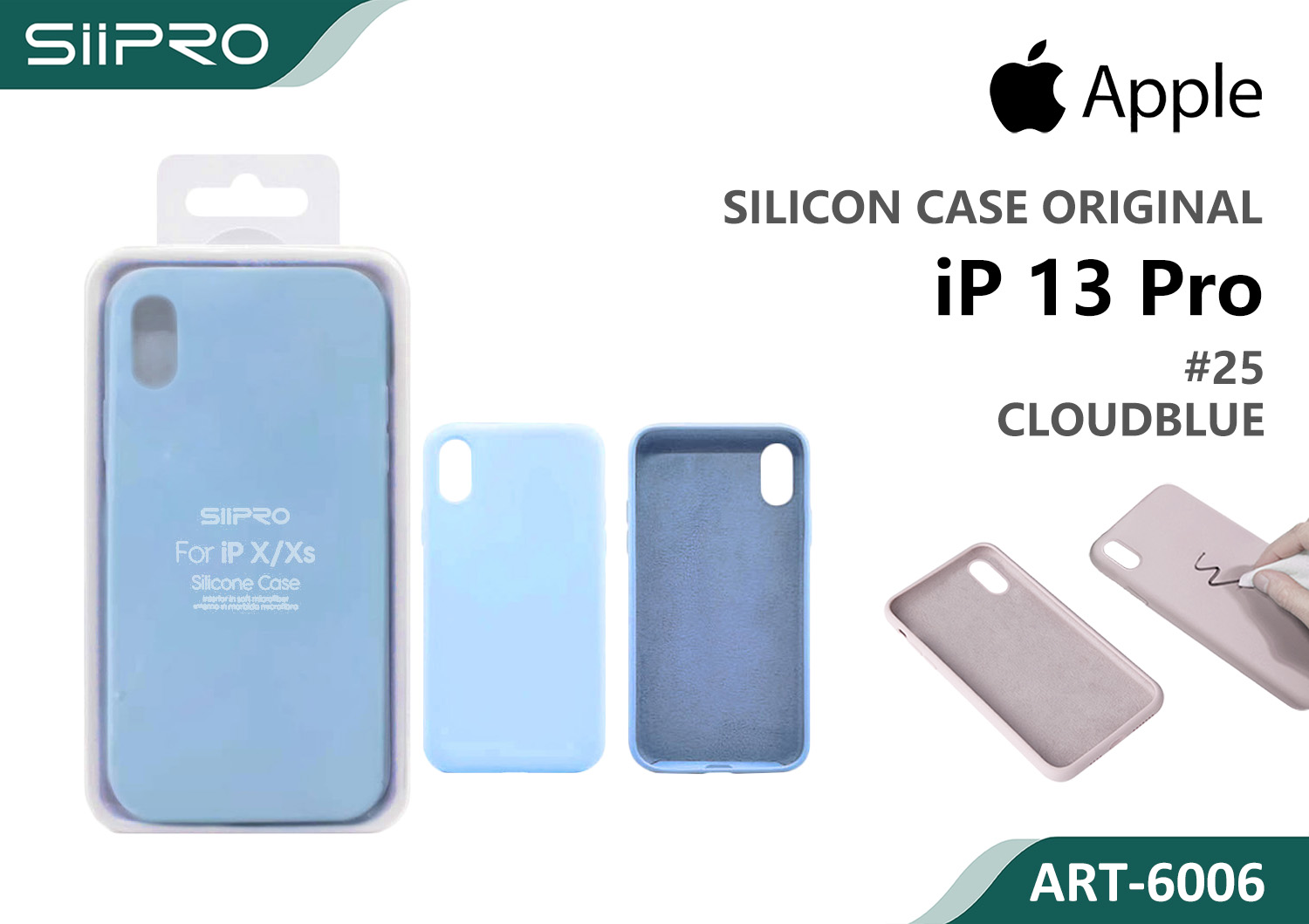 6006-IP13PRO-CLOUDBLUE SILICONE CASE IP 13PRO #25 CLOUDBLUE - immagine 1