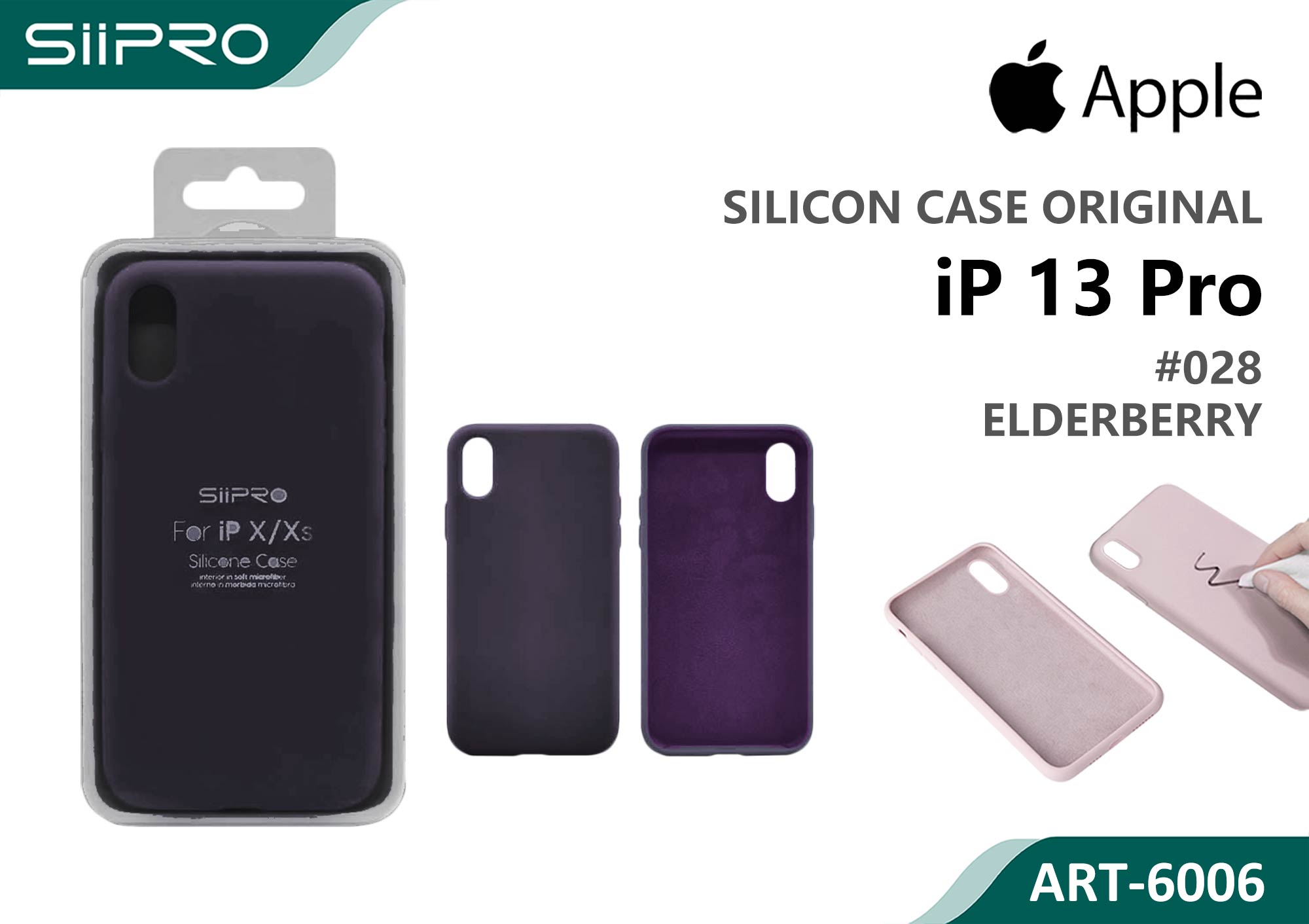 6006-IP13PRO-ELDERBERRY SILICONE CASE IP 13PRO #28 ELDERBERRY - immagine 1