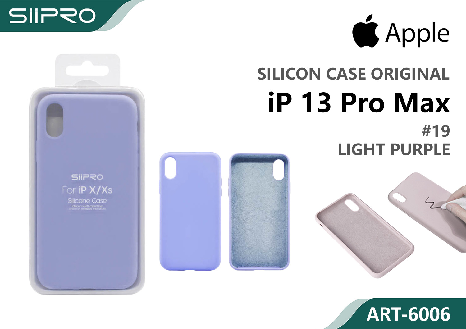 6006-IP13PROMAX-LIGHTPURPLE SILICONE CASE IP 13PROMAX #19 LIGHT PURPLE - immagine 1