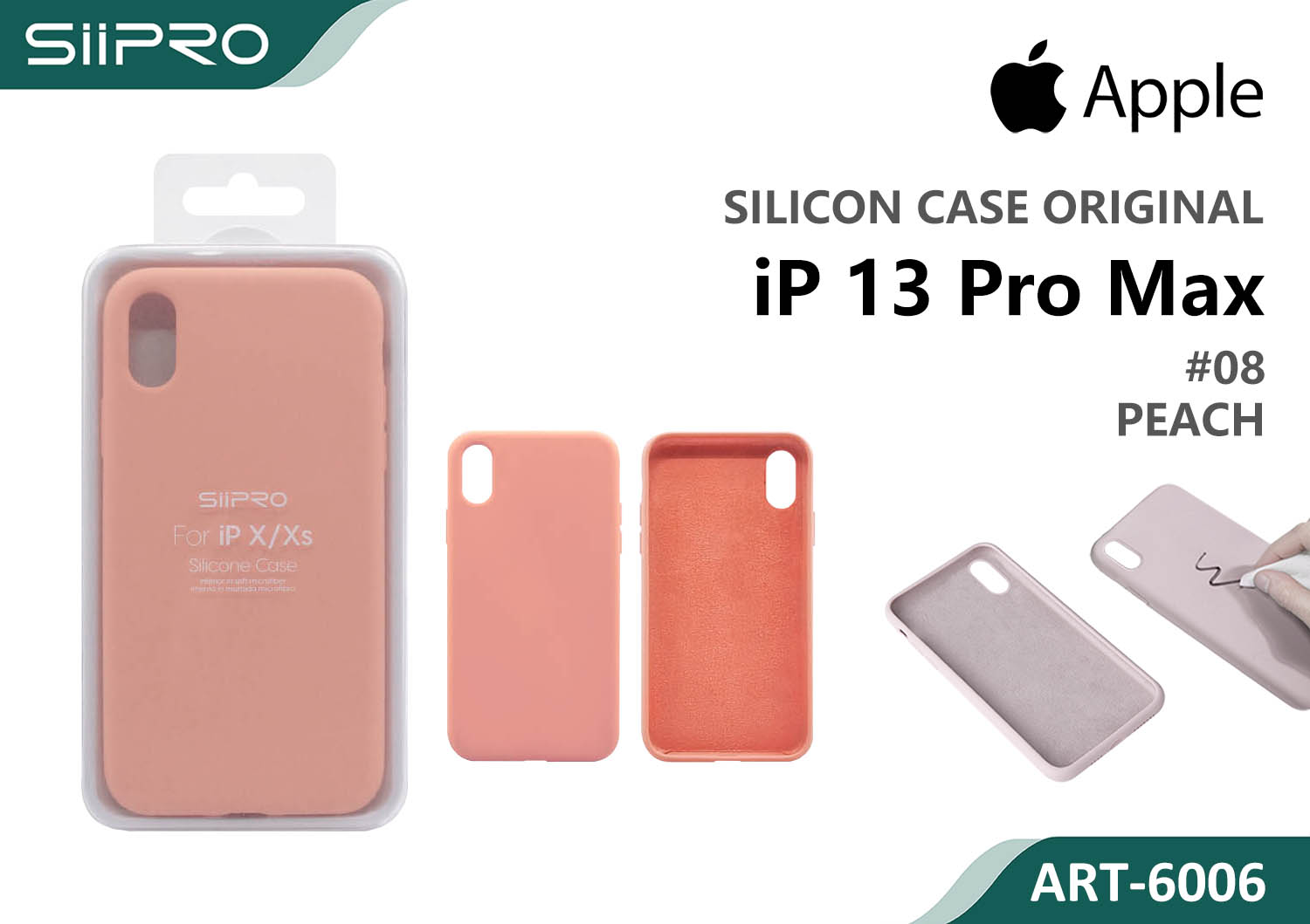6006-IP13PROMAX-PEACH SILICONE CASE IP 13PROMAX #08 PEACH - immagine 1
