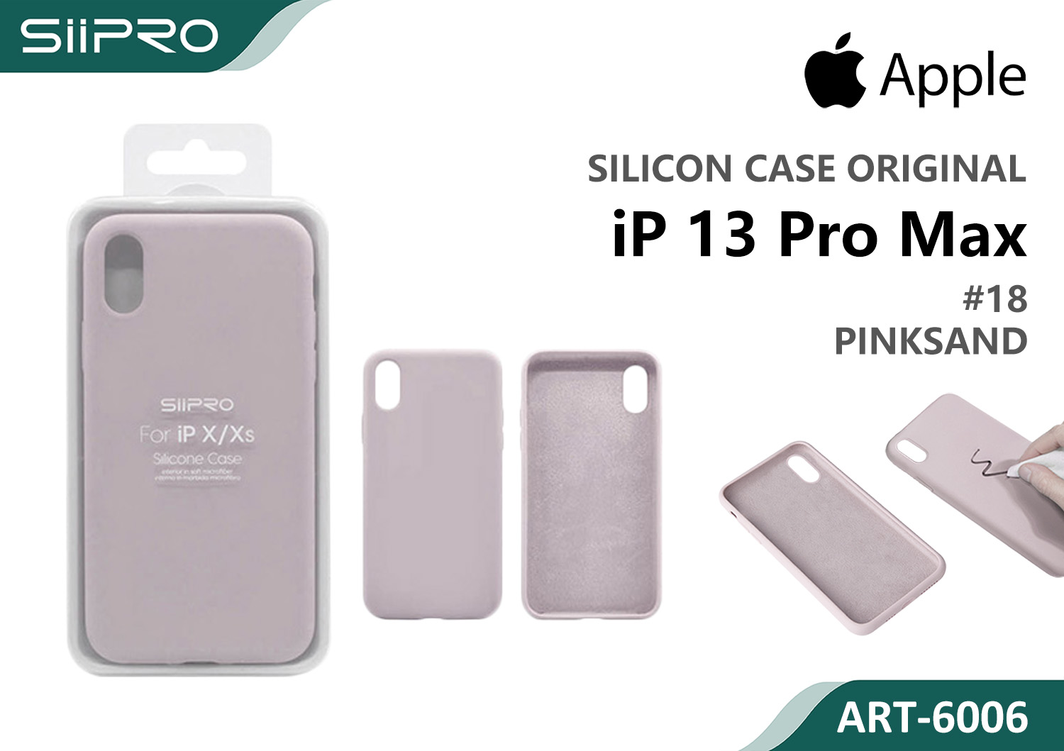 6006-IP13PROMAX-PINKSAND SILICONE CASE IP 13PROMAX #18 PINKSAND - immagine 1