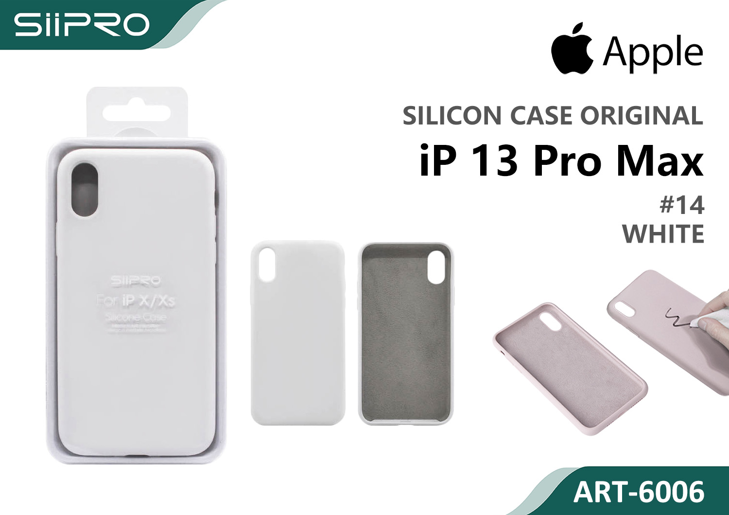 6006-IP13PROMAX-WHITE SILICONE CASE IP 13PROMAX #14 WHITE - immagine 1