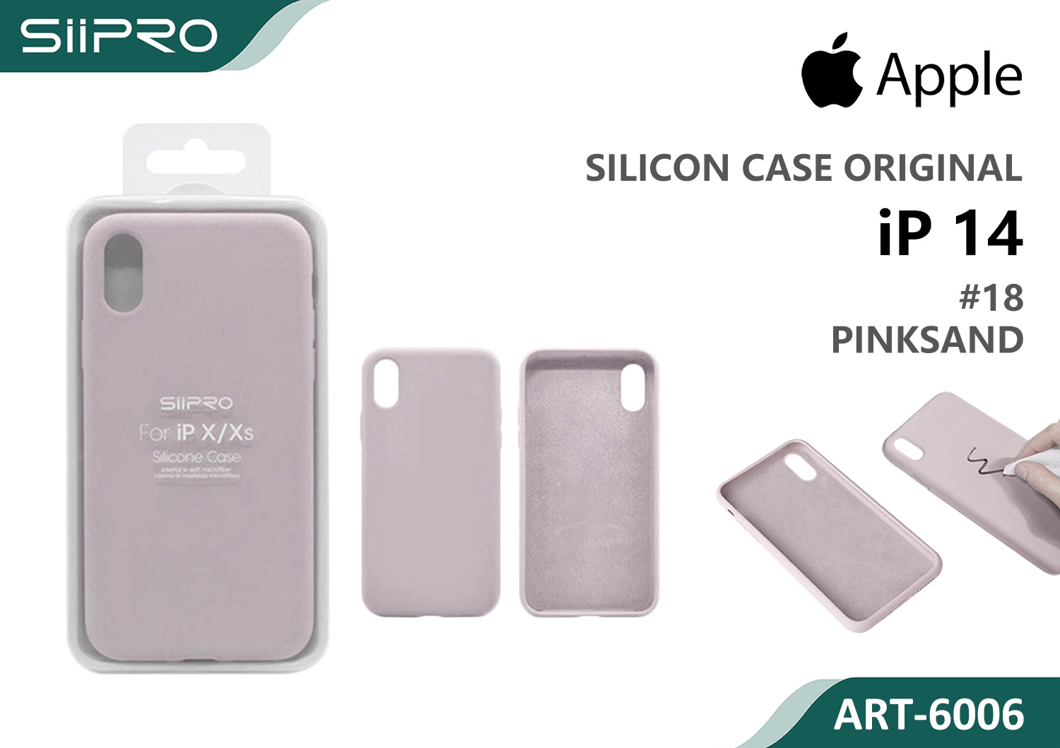 6006-IP14-PINKSAND SILICONE CASE IP 14 #18 PINKSAND - immagine 1
