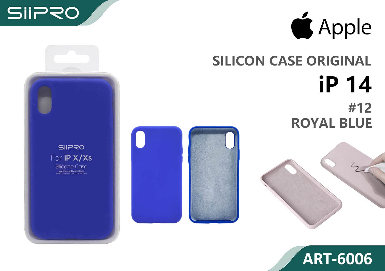6006-IP14-ROYALBLUE SILICONE CASE IP 14 #12 ROYAL BLUE - immagine 1