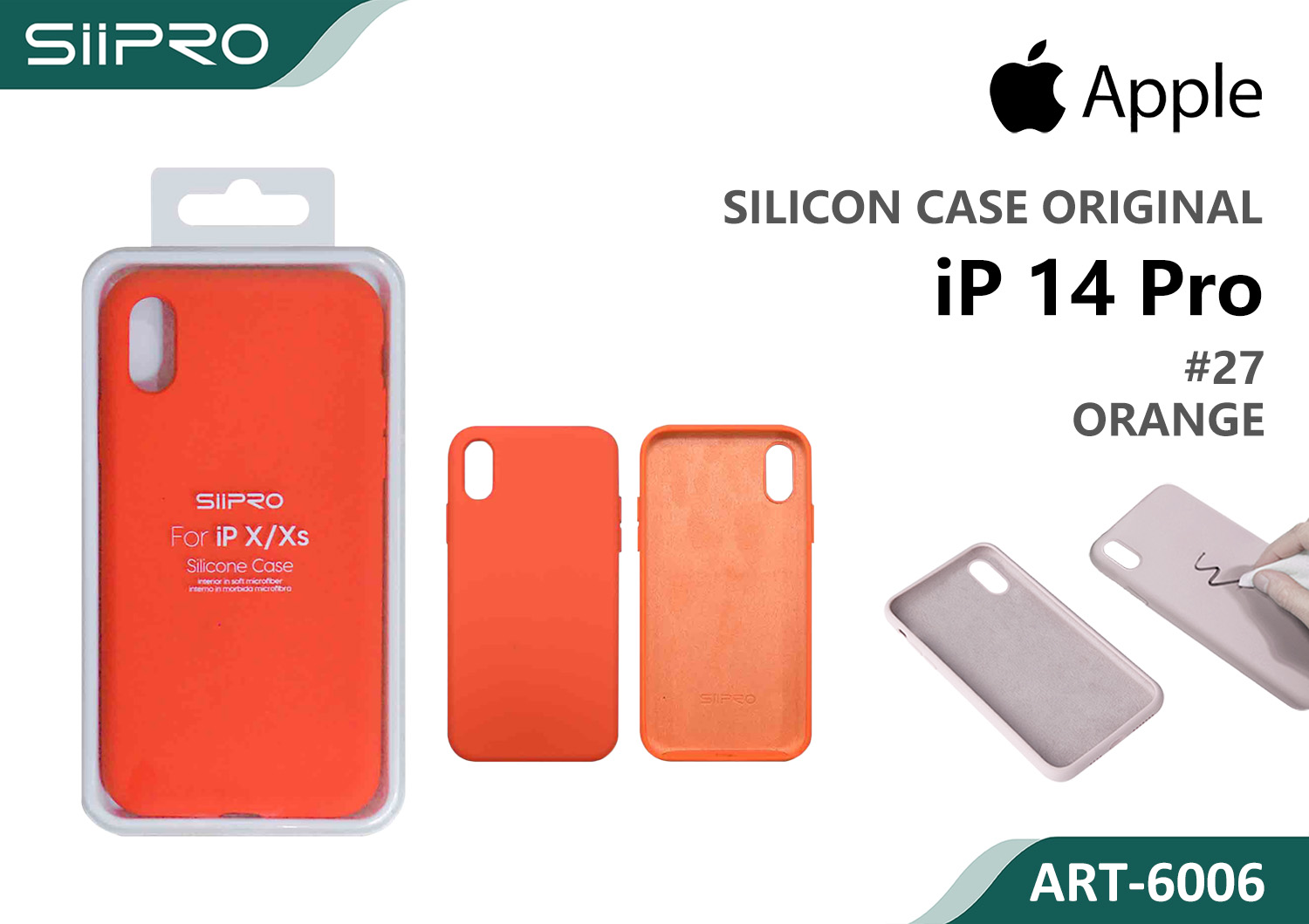 6006-IP14PRO-ORANGE SILICONE CASE IP 14PRO #27 ORANGE - immagine 1