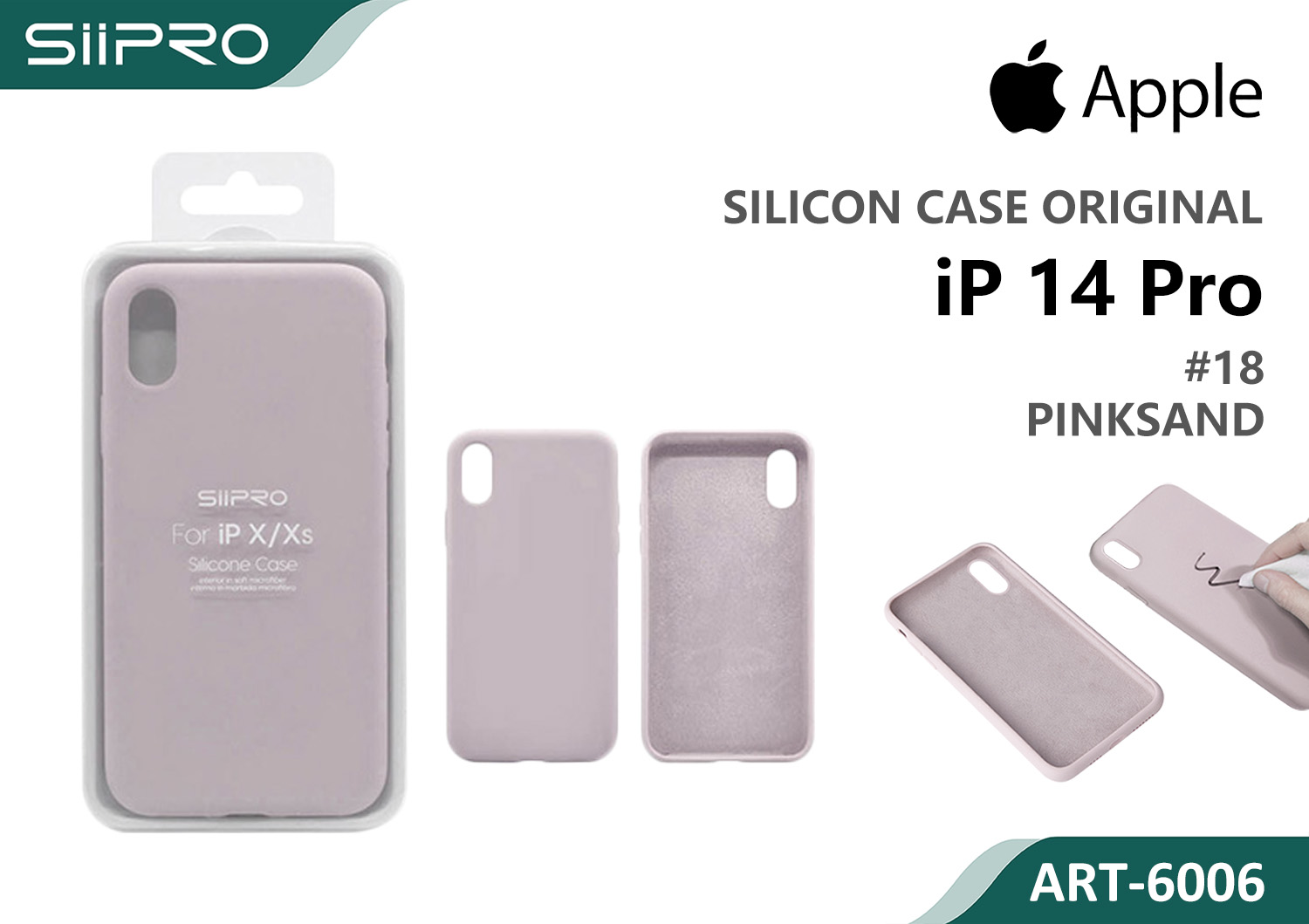 6006-IP14PRO-PINKSAND SILICONE CASE IP 14PRO #18 PINKSAND - immagine 1