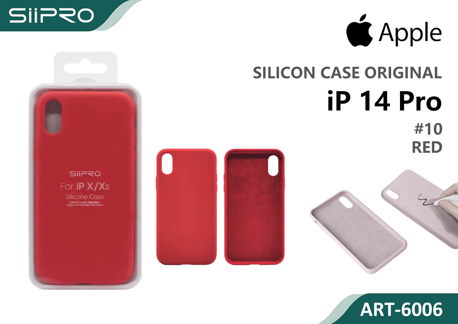 6006-IP14PRO-RED SILICONE CASE IP 14PRO #10 RED - immagine 1