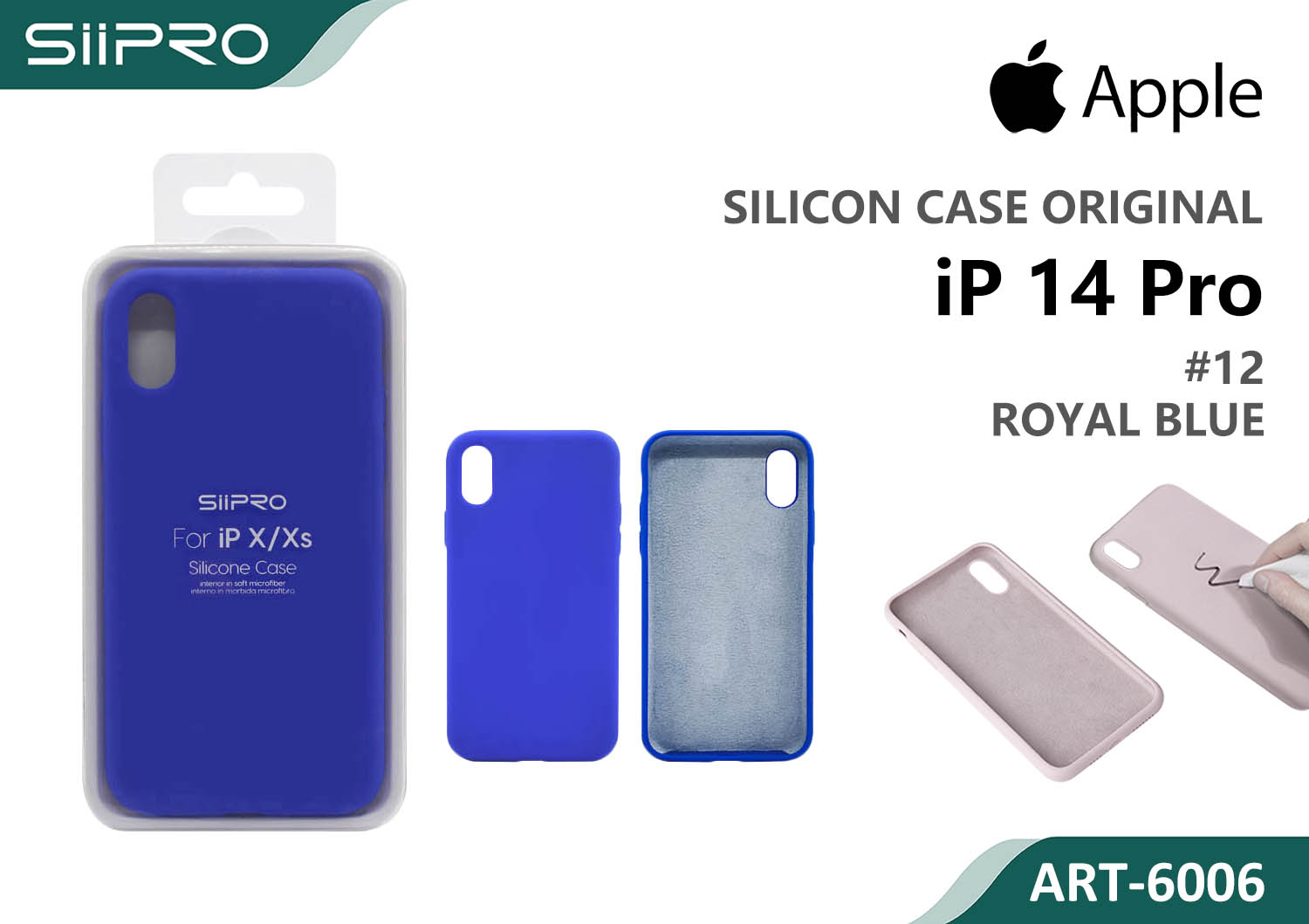 6006-IP14PRO-ROYALBLUE SILICONE CASE IP 14PRO #12 ROYAL BLUE - immagine 1