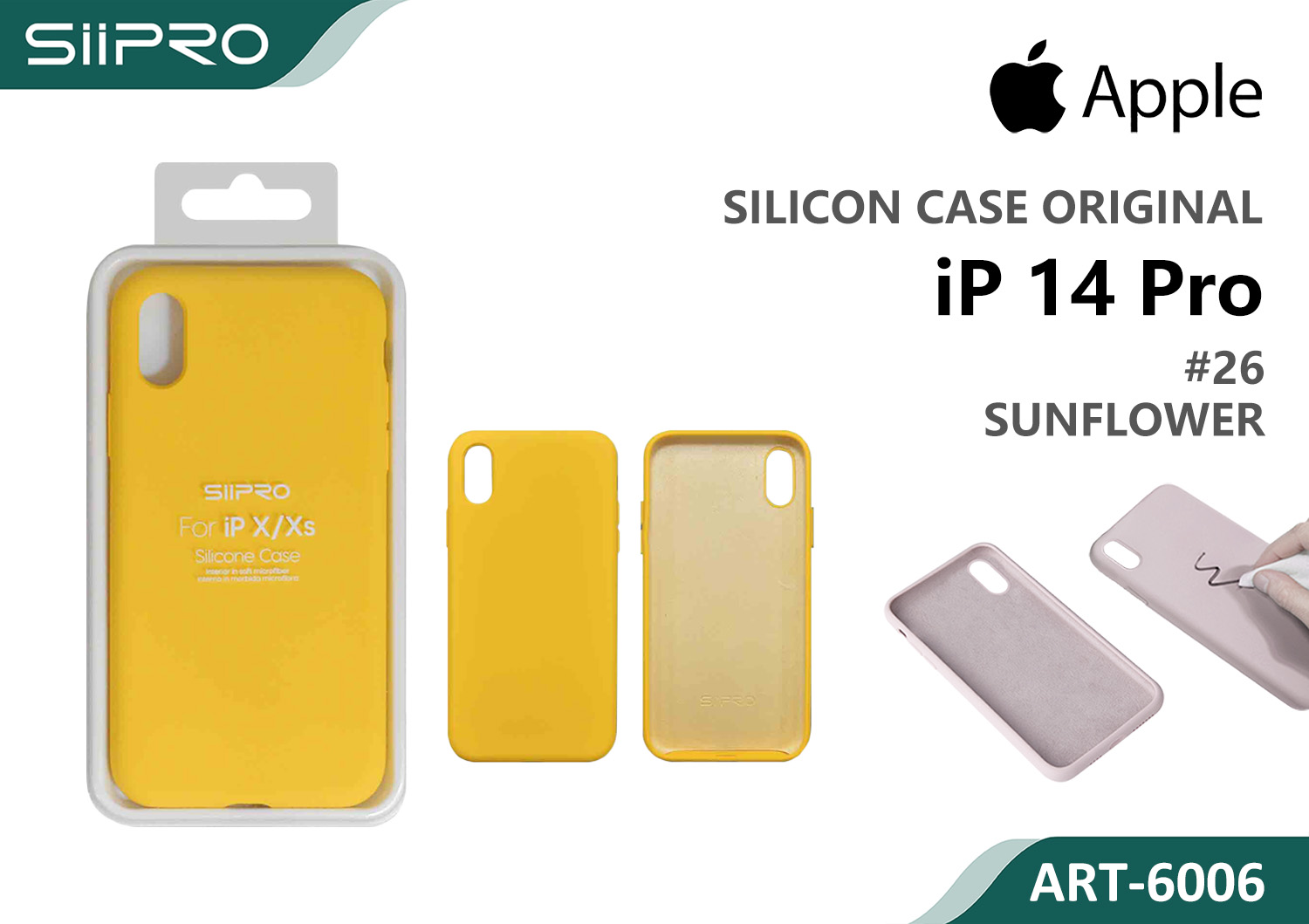 6006-IP14PRO-SUNFLOWER SILICONE CASE IP 14PRO #26 SUNFLOWER - immagine 1