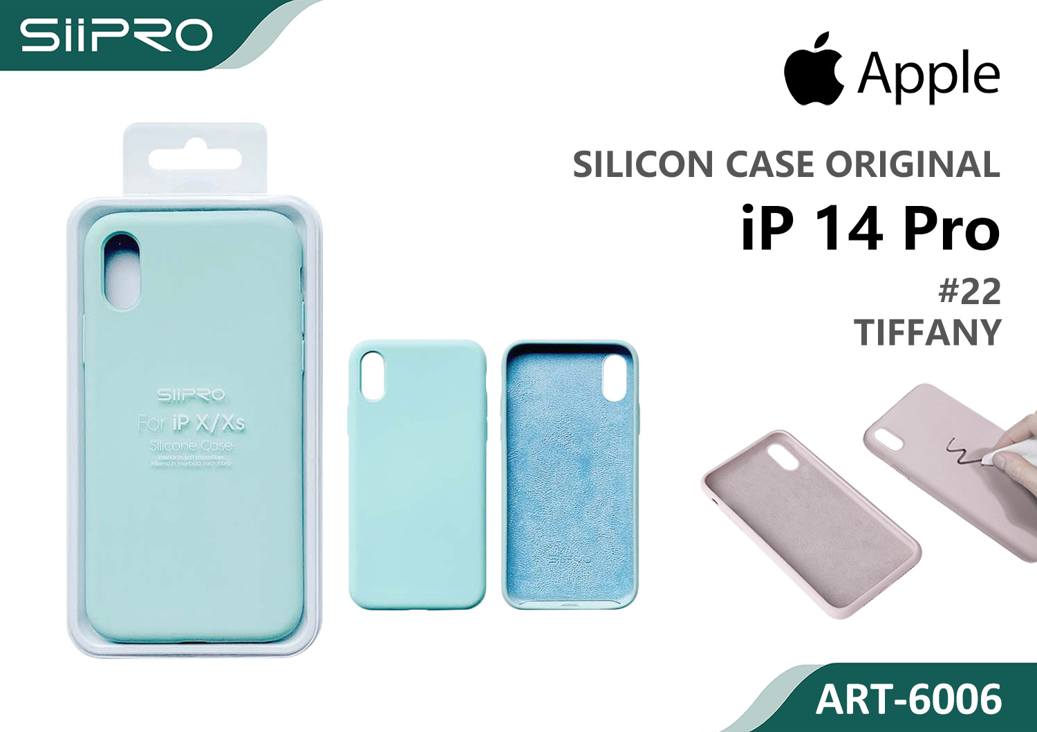 6006-IP14PRO-TIFFANY SILICONE CASE IP 14PRO #22 TIFFANY - immagine 1