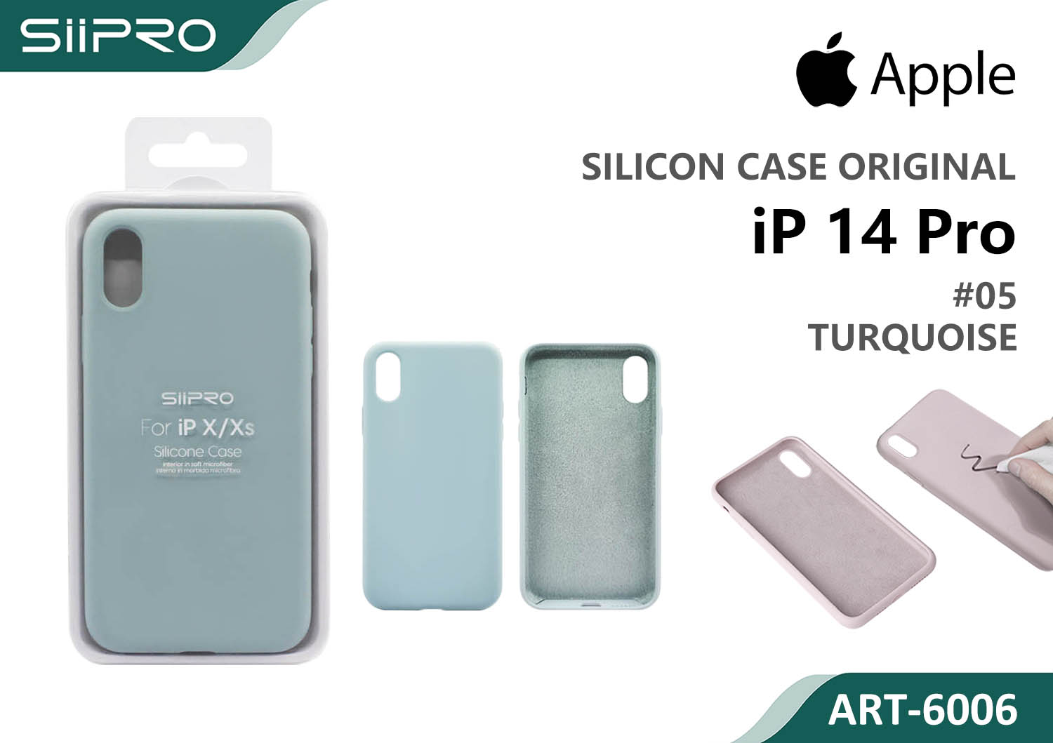 6006-IP14PRO-TURQUOISE SILICONE CASE IP 14PRO #05 TURQUOISE - immagine 1
