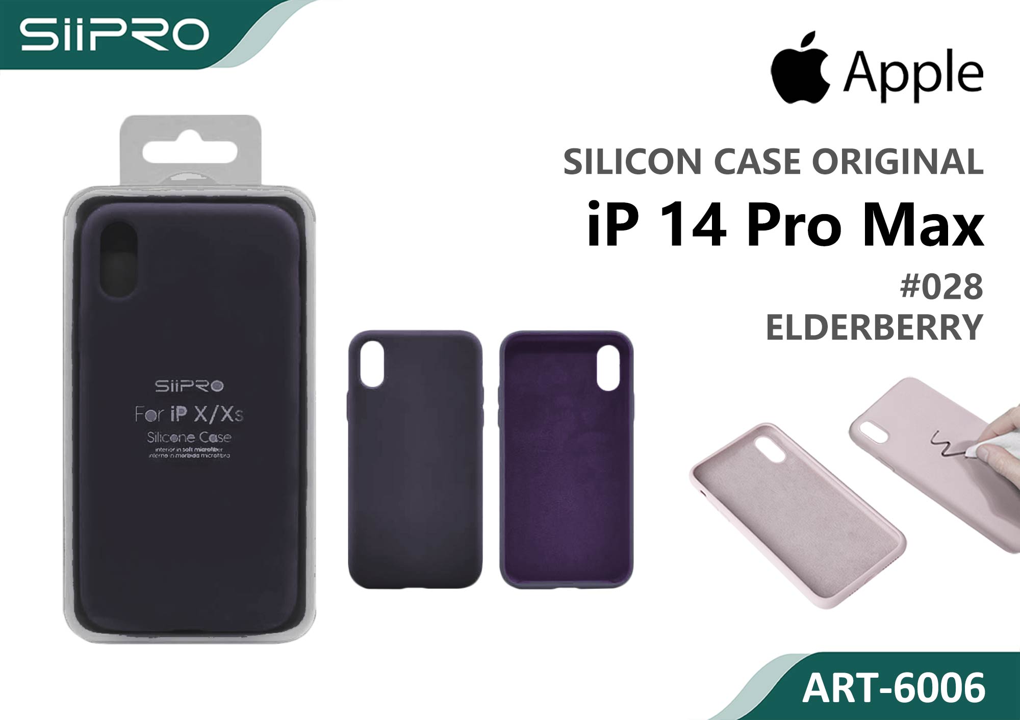 6006-IP14PROMAX-ELDERBERRY SILICONE CASE IP 14PROMAX #28 ELDERBERRY - immagine 1