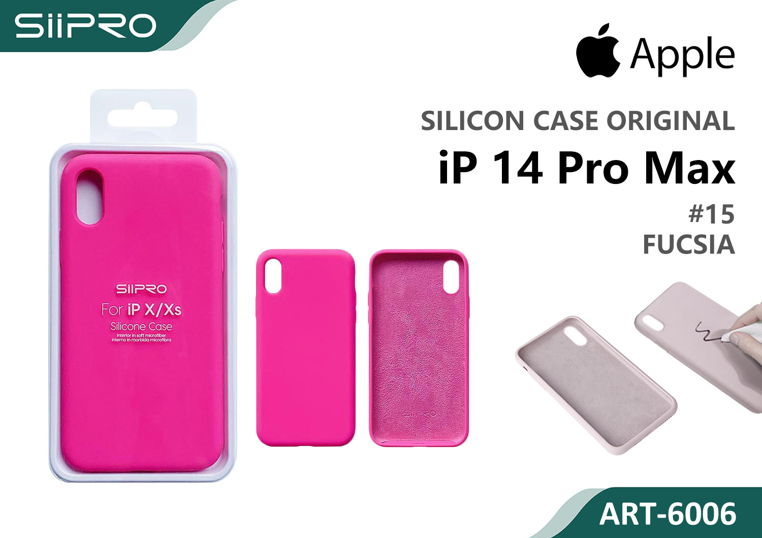 6006-IP14PROMAX-FUCSIA SILICONE CASE IP 14PROMAX #15 FUCSIA - immagine 1