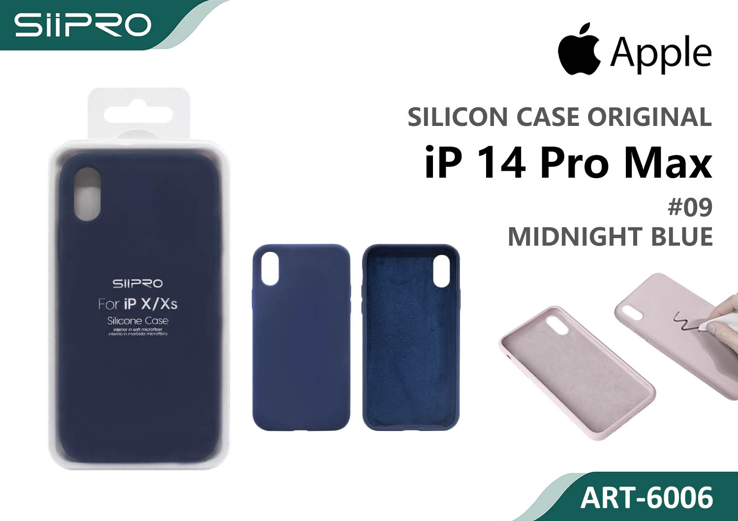 6006-IP14PROMAX-MIDNIGHTBLUE SILICONE CASE IP 14PROMAX #09 MIDNIGHT BLUE - immagine 1