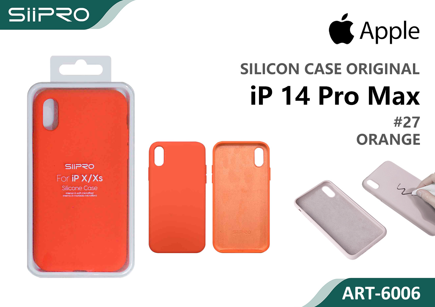 6006-IP14PROMAX-ORANGE SILICONE CASE IP 14PROMAX #27 ORANGE - immagine 1