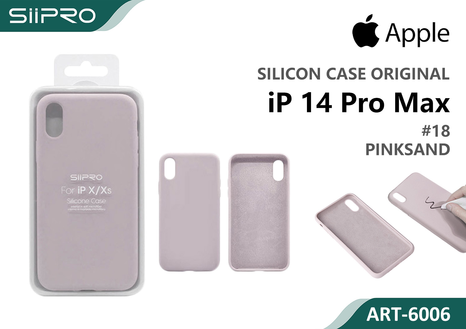 6006-IP14PROMAX-PINKSAND SILICONE CASE IP 14PROMAX #18 PINKSAND - immagine 1