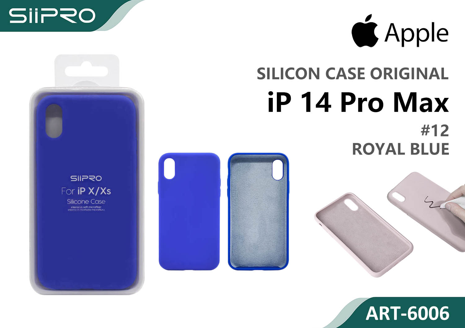 6006-IP14PROMAX-ROYALBLUE SILICONE CASE IP 14PROMAX #12 ROYAL BLUE - immagine 1