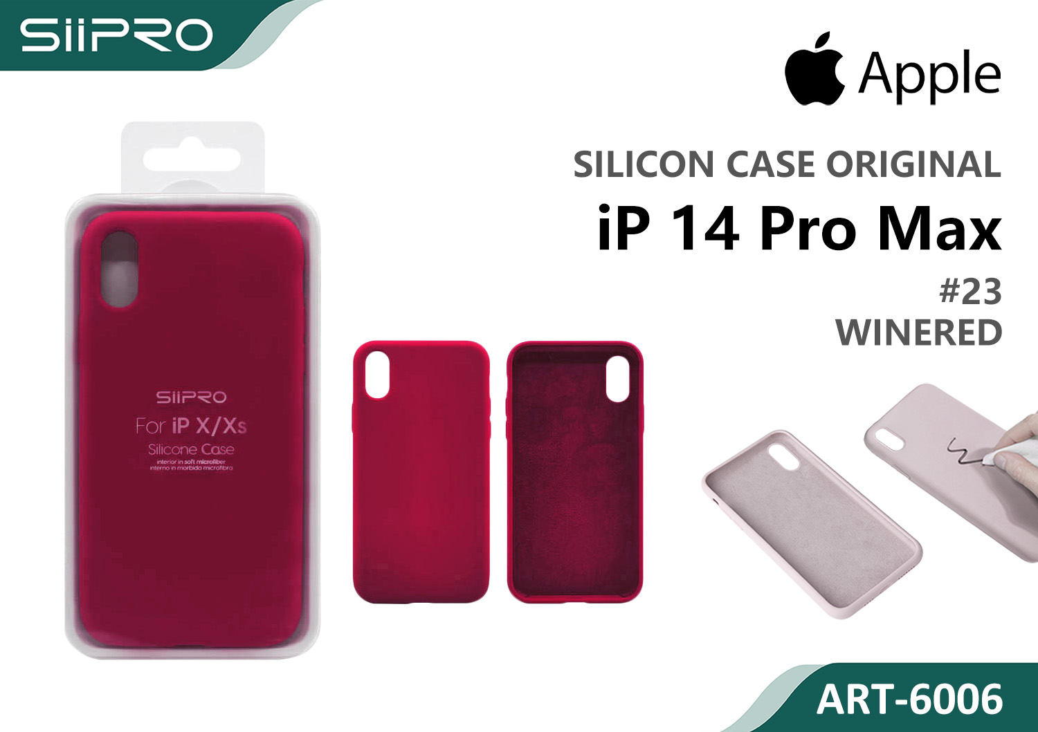 6006-IP14PROMAX-WINERED SILICONE CASE IP 14PROMAX #23 WINERED - immagine 1