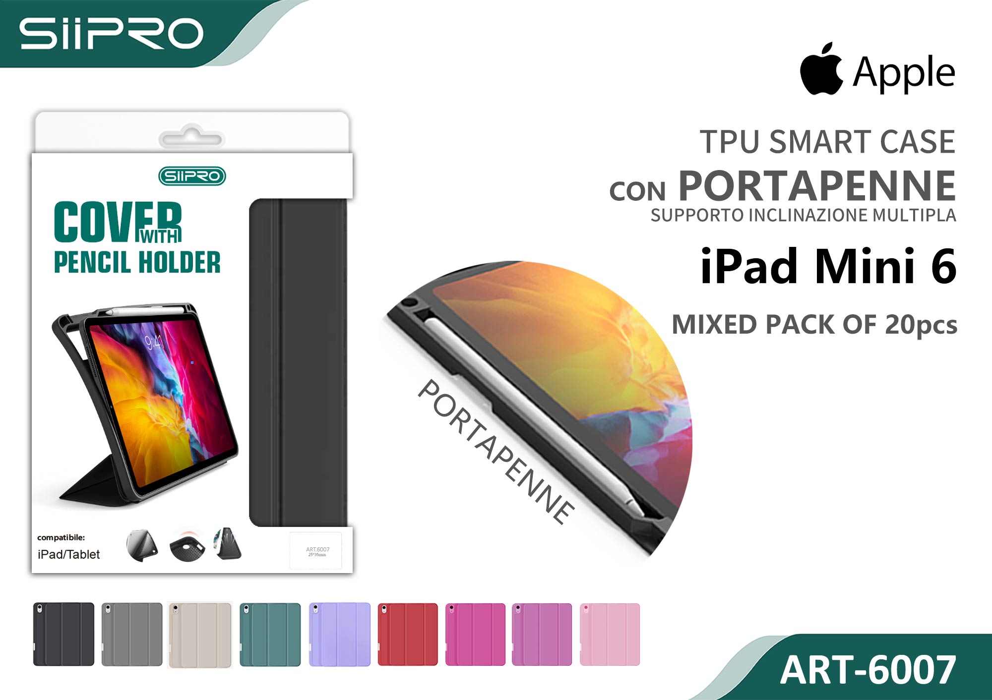6007-IPAD-MINI6 COVER CON PORTAPENNA IPAD MINI6 - immagine 1