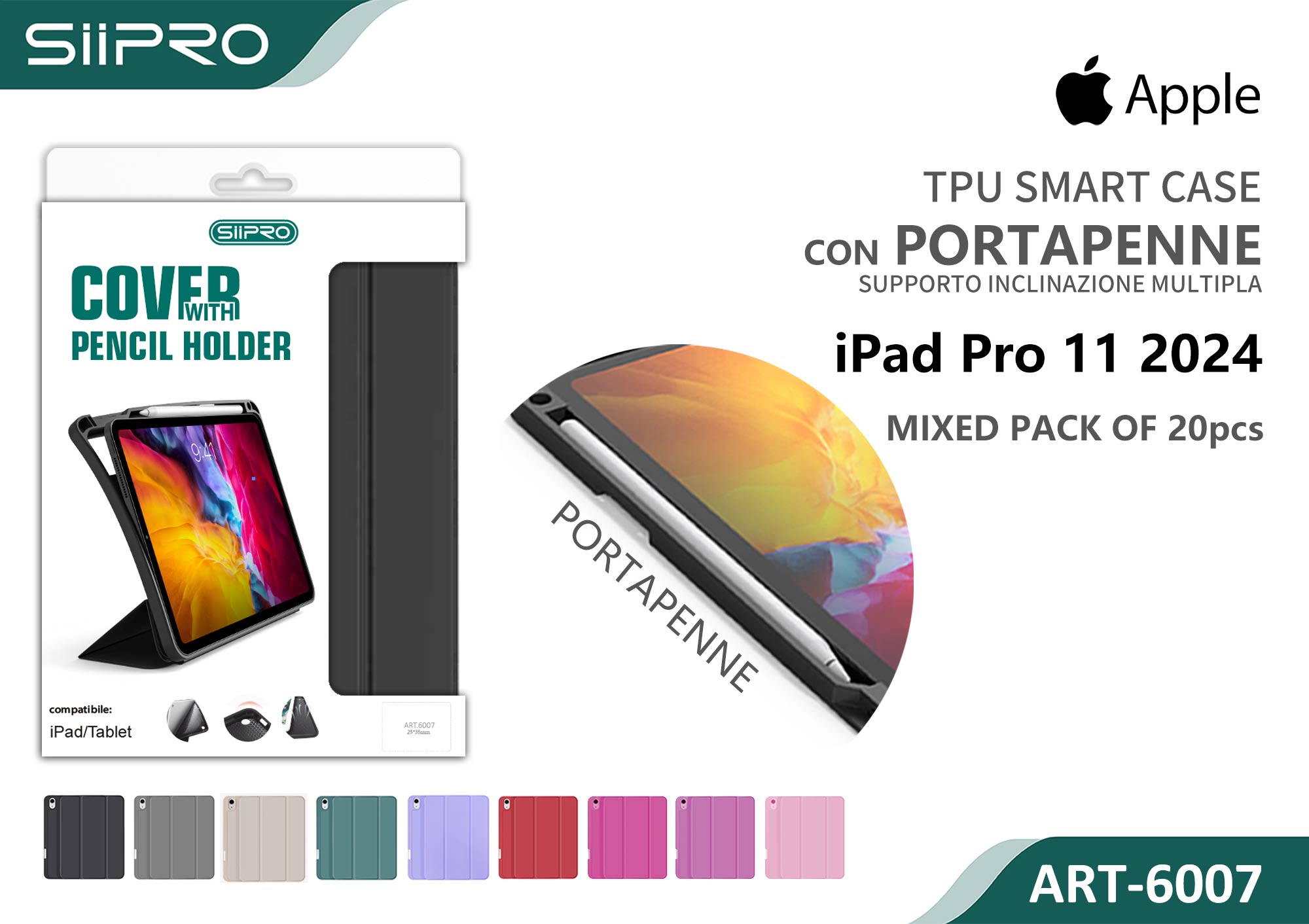 6007-IPAD-PRO11-2024 COVER CON PORTAPENNA IPAD PRO11-2024 - immagine 1