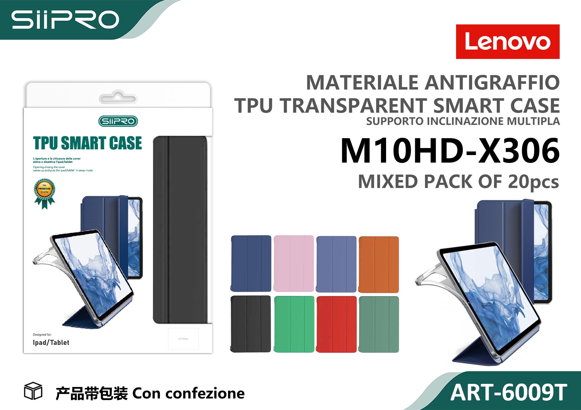 6009T-LENOVO-M10HD-X306 COVER TRASPARENTE LENOVO TAB M10HD-X306 - immagine 1