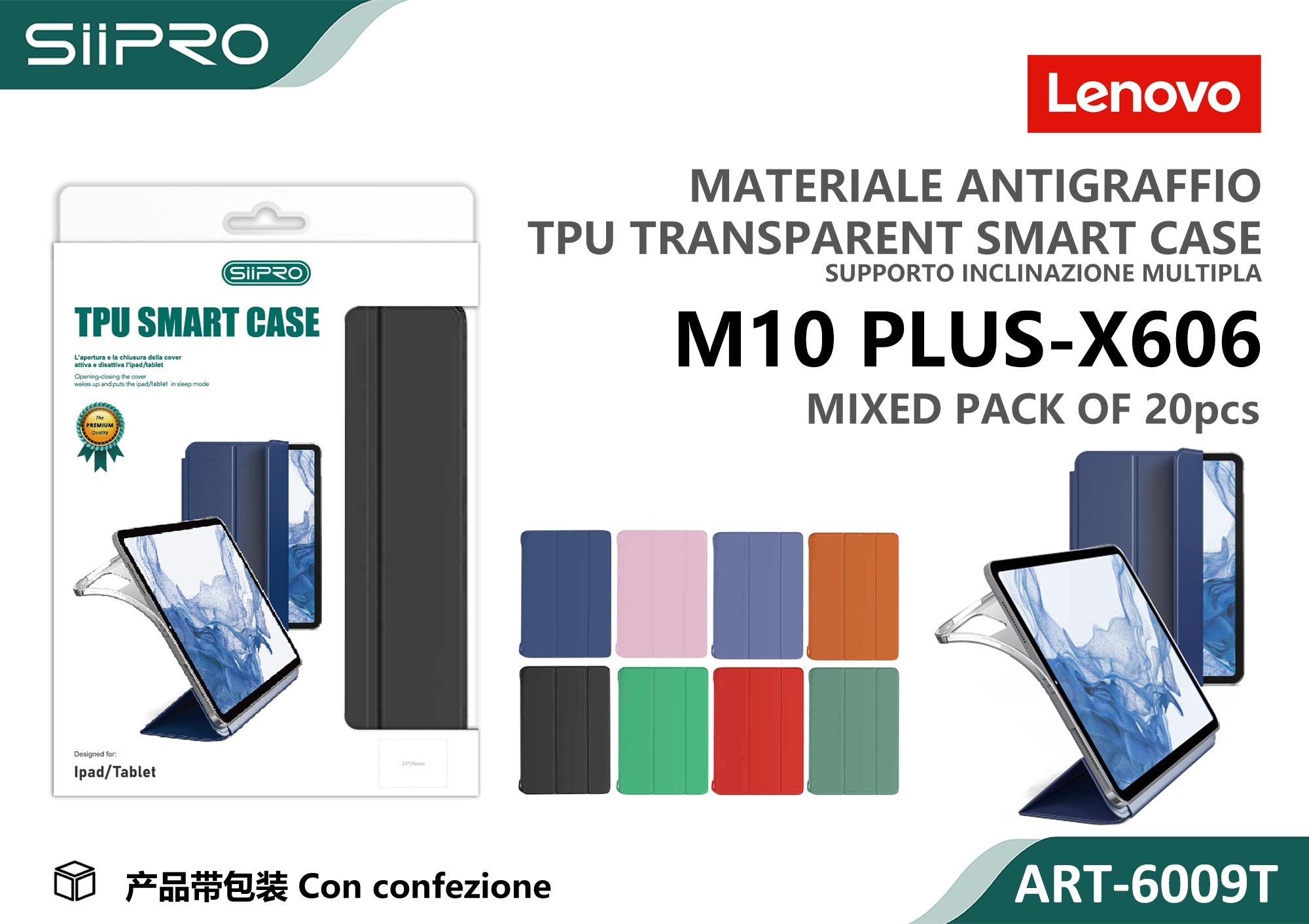 6009T-LENOVO-M10PLUS-X606 COVER TRASPARENTE LENOVO TAB M10PLUS-X606 - immagine 1